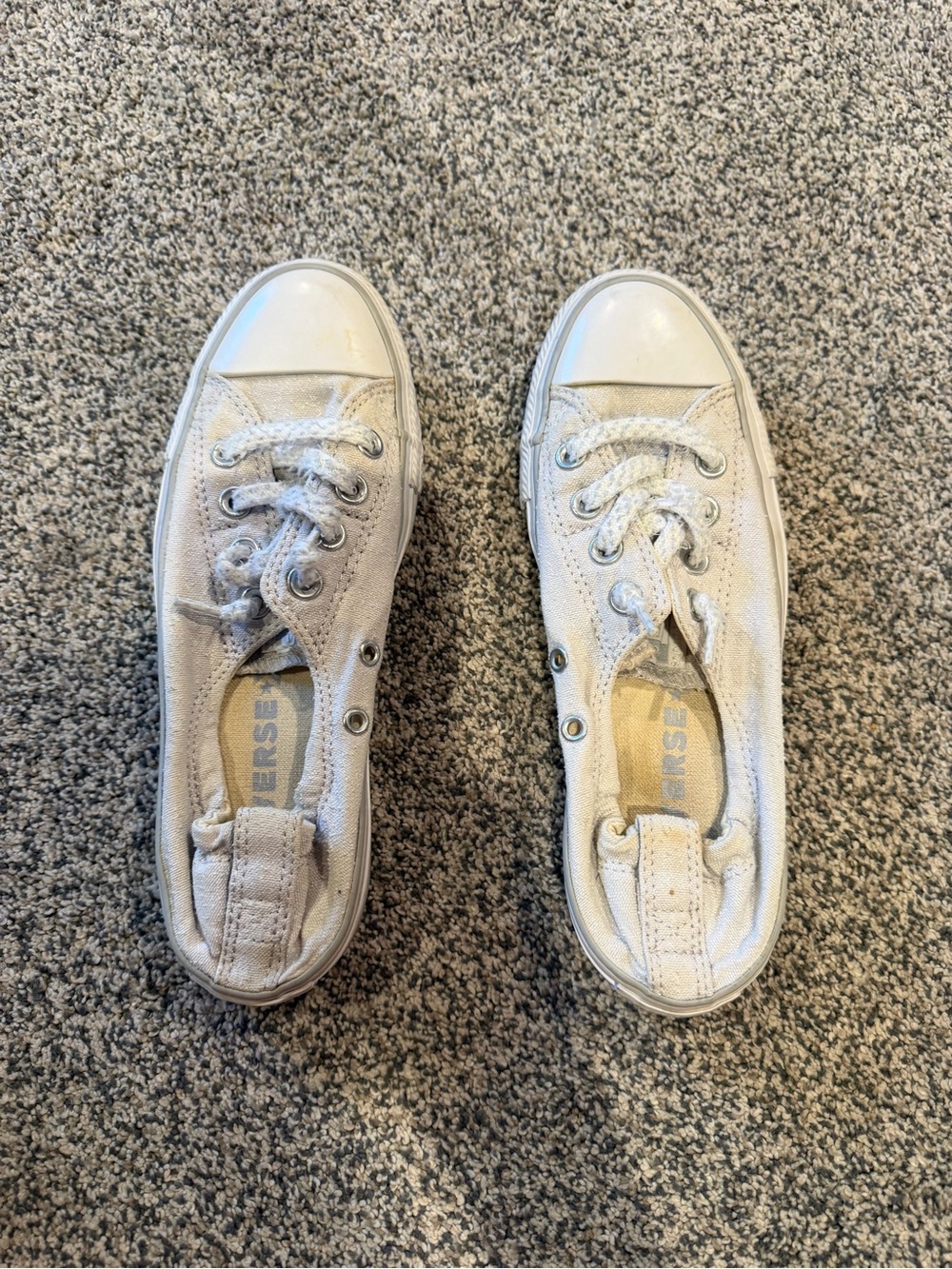 Women’s White Canvas Slip-On Sneakers
